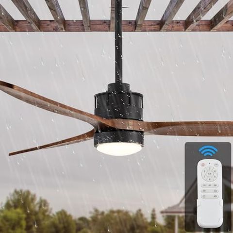 60'' Outdoor Wet Rated Ceiling Fan With Light For Patios, 3 Blade ... throughout Exploring the science behind dc motor energy savings in outdoor ventilation